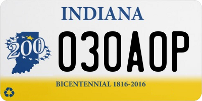 IN license plate 030AOP