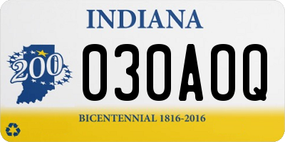 IN license plate 030AOQ