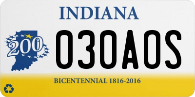 IN license plate 030AOS