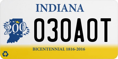 IN license plate 030AOT