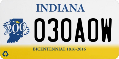 IN license plate 030AOW