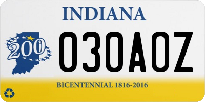 IN license plate 030AOZ