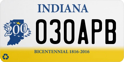 IN license plate 030APB