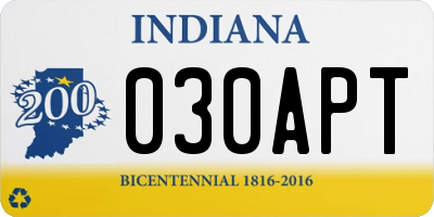 IN license plate 030APT