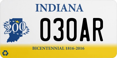 IN license plate 030AR