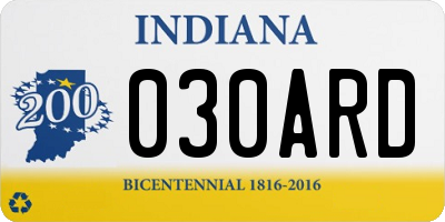 IN license plate 030ARD