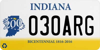 IN license plate 030ARG