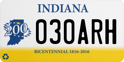 IN license plate 030ARH