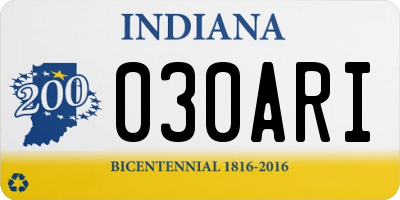 IN license plate 030ARI