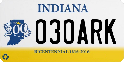 IN license plate 030ARK