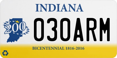 IN license plate 030ARM