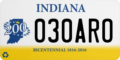 IN license plate 030ARO