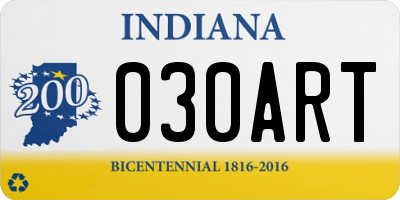 IN license plate 030ART