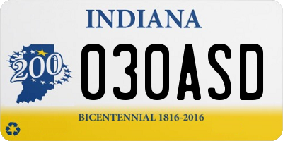 IN license plate 030ASD