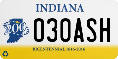 IN license plate 030ASH