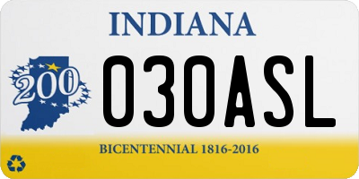 IN license plate 030ASL