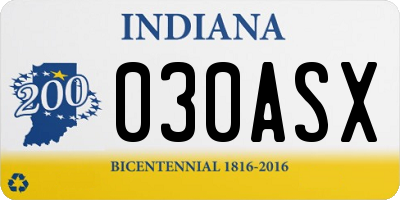 IN license plate 030ASX