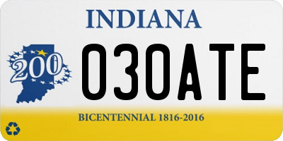 IN license plate 030ATE