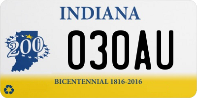 IN license plate 030AU