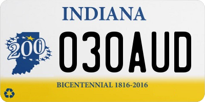 IN license plate 030AUD