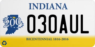IN license plate 030AUL