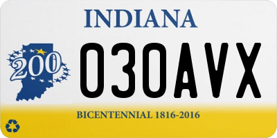 IN license plate 030AVX