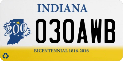 IN license plate 030AWB