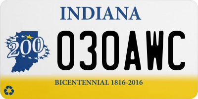 IN license plate 030AWC