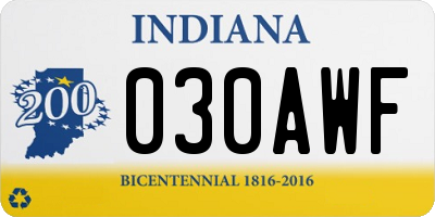 IN license plate 030AWF