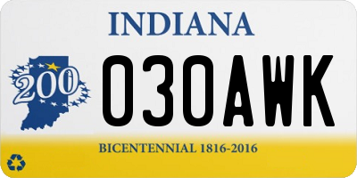 IN license plate 030AWK