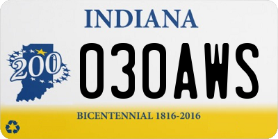 IN license plate 030AWS