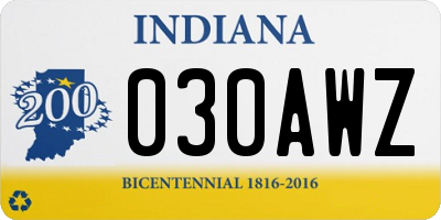 IN license plate 030AWZ