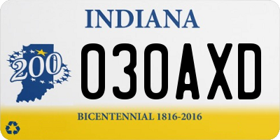 IN license plate 030AXD
