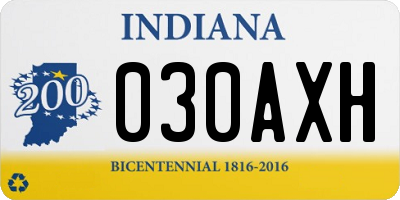 IN license plate 030AXH