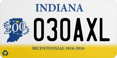 IN license plate 030AXL