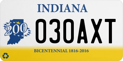 IN license plate 030AXT