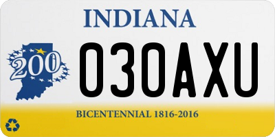 IN license plate 030AXU