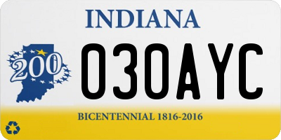 IN license plate 030AYC