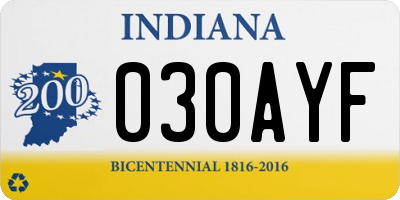 IN license plate 030AYF