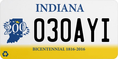 IN license plate 030AYI