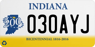 IN license plate 030AYJ