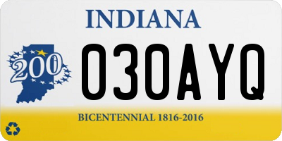 IN license plate 030AYQ