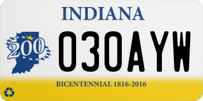 IN license plate 030AYW