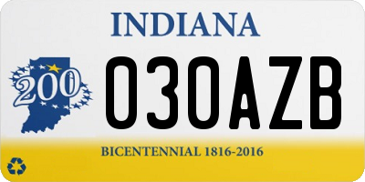 IN license plate 030AZB
