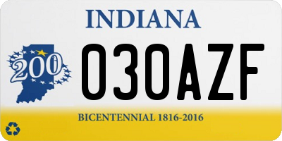IN license plate 030AZF