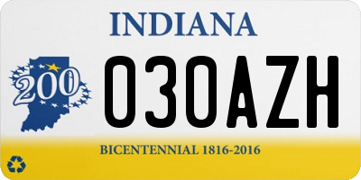 IN license plate 030AZH