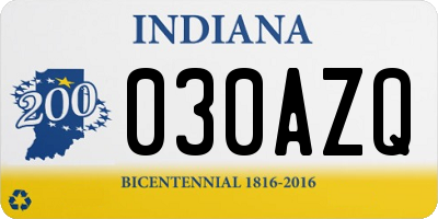 IN license plate 030AZQ
