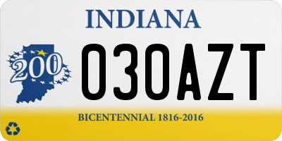IN license plate 030AZT
