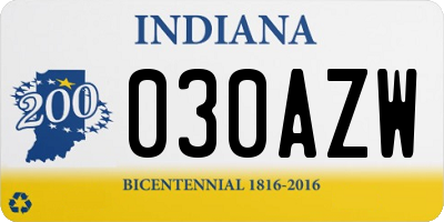 IN license plate 030AZW