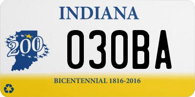 IN license plate 030BA
